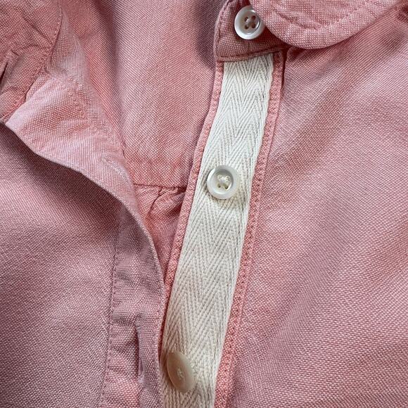 Lands’ End Canvas Peachy Pink Cotton Blend Shirt Dress Size 14 - Picture 9 of 11